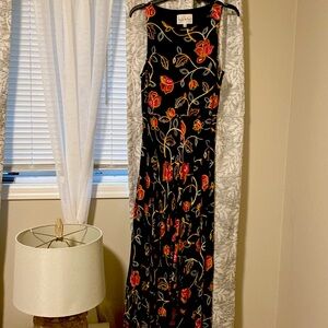 Nicole Miller Stunning embroidered high low maxi dress